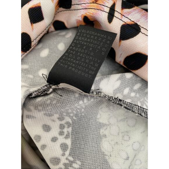 Just Cavalli Dress U Neck Sleeveless Fish Orchid Print Sheath racerback 38 2 XS - Picture 10 of 10